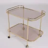 Pamono Rolling Trolley in Brass and Smoked Glass, 1970 Discount