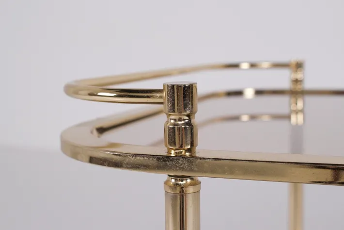 Pamono Rolling Trolley in Brass and Smoked Glass, 1970 Discount