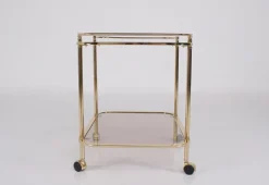 Pamono Rolling Trolley in Brass and Smoked Glass, 1970 Discount
