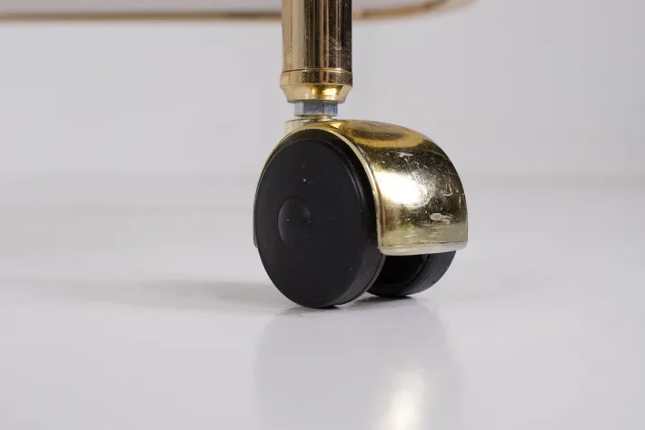 Pamono Rolling Trolley in Brass and Smoked Glass, 1970 Discount