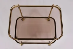 Pamono Rolling Trolley in Brass and Smoked Glass, 1970 Discount