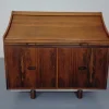 Pamono Rosewood and Leather Tambour Writing Desk by Gianfranco Frattini for Bernini, Italy, 1964 Hot