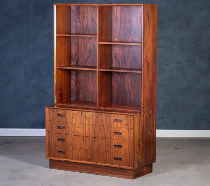Pamono Rosewood Bookcase with Drawers by Poul Hundevad, Denmark, 1960s Best