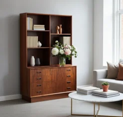 Pamono Rosewood Bookcase with Drawers by Poul Hundevad, Denmark, 1960s Best