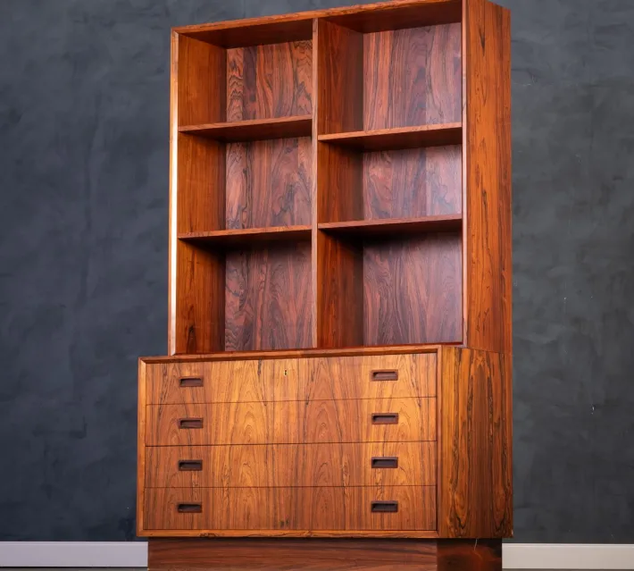 Pamono Rosewood Bookcase with Drawers by Poul Hundevad, Denmark, 1960s Best