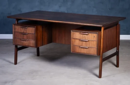 Pamono Rosewood Desk by Gunni Omann for Omann Jun Møbelfabrik, 1960s Sale