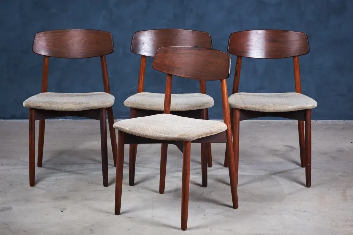 Pamono Rosewood Dining Chairs by Harry Østergaard for Randers Møbelfabrik, 1960s, Set of 4 Outlet