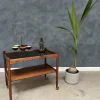 Pamono Rosewood Rolling Cart with Black Formica Top, 1960s Online
