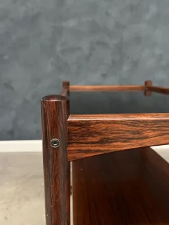 Pamono Rosewood Rolling Cart with Black Formica Top, 1960s Online