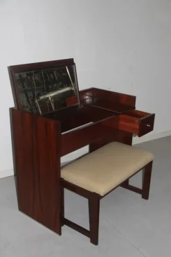 Pamono Rosewood Vanity Desk & Stool from MIM, 1960s, Set of 2 Discount