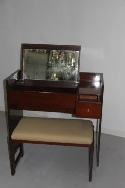 Pamono Rosewood Vanity Desk & Stool from MIM, 1960s, Set of 2 Discount