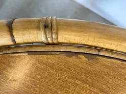 Pamono Round Bamboo Game Table, 1970s Online