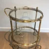 Pamono Round Brass Bar Cart from Maison Baguès, 1940s Online