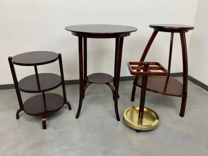 Pamono Round Coffee Table attributed to Thonet, 1890s