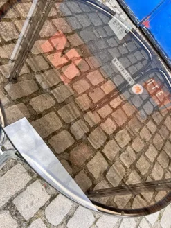 Pamono Round Dining Table in Smoked Glass and Chrome Sale