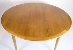 Pamono Round Dining Table in Teak with Extension Leaves by Grete Jalk for P. Jeppesen, 1960s Hot