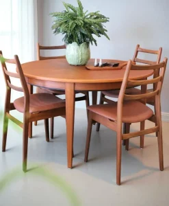 Pamono Round Dining Table in Teak by Gunni Omann, Denmark, 1960s Clearance