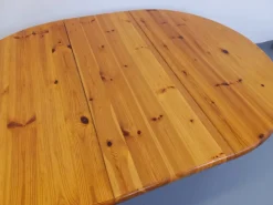 Pamono Round Extendable Pine Table, 1970s