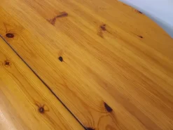 Pamono Round Extendable Pine Table, 1970s