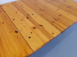 Pamono Round Extendable Pine Table, 1970s