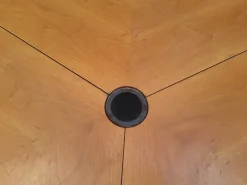 Pamono Round Extendable Table with Lacquered Metal Base and Wooden Top by Francesco Fois for Bernini, Italy, 1986 New