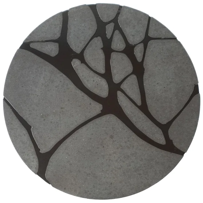 Pamono Round Filodifumo Outdoor Table in Lava Stone and Steel by Riccardo Scibetta & Sonia Giambrone for MYOP Clearance
