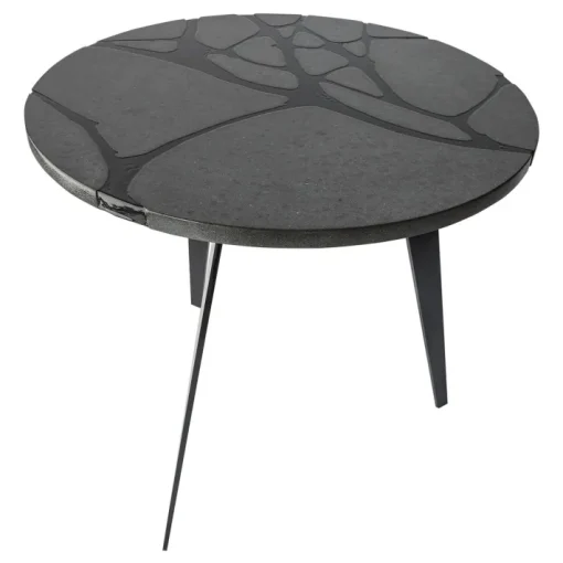 Pamono Round Filodifumo Outdoor Table in Lava Stone and Steel by Riccardo Scibetta & Sonia Giambrone for MYOP Clearance