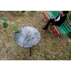 Pamono Round Filodifumo Outdoor Table in Lava Stone and Steel by Riccardo Scibetta & Sonia Giambrone for MYOP Clearance