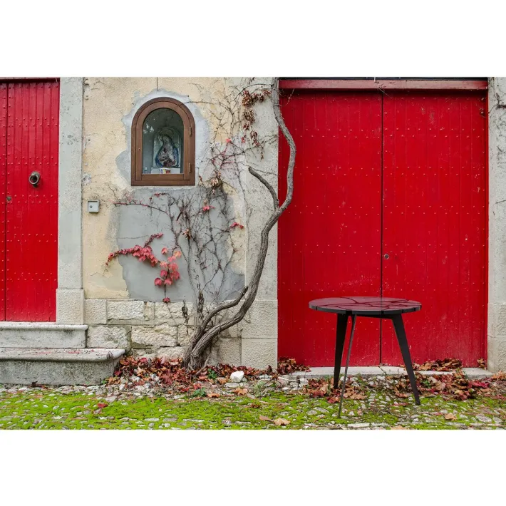 Pamono Round Filodifumo Outdoor Table in Lava Stone and Steel by Riccardo Scibetta & Sonia Giambrone for MYOP Clearance