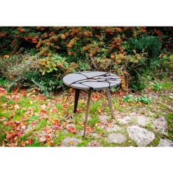 Pamono Round Filodifumo Outdoor Table in Lava Stone and Steel by Riccardo Scibetta & Sonia Giambrone for MYOP Clearance