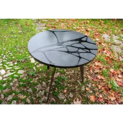 Pamono Round Filodifumo Outdoor Table in Lava Stone and Steel by Riccardo Scibetta & Sonia Giambrone for MYOP Clearance
