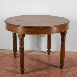 Pamono Round Fir Wood Table, Late 19th Century