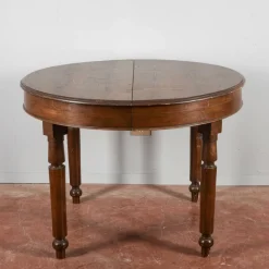 Pamono Round Fir Wood Table, Late 19th Century