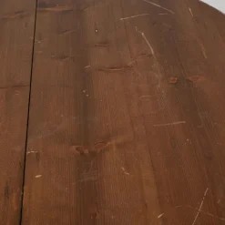 Pamono Round Fir Wood Table, Late 19th Century