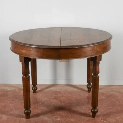 Pamono Round Fir Wood Table, Late 19th Century