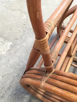 Pamono Round French Bamboo & Rattan Pretzel-Shaped Lounge Chair, 1950s Hot