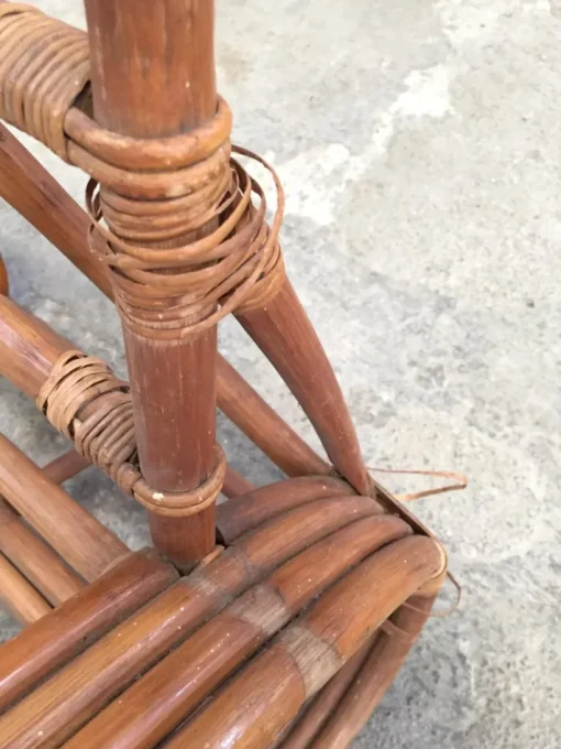 Pamono Round French Bamboo & Rattan Pretzel-Shaped Lounge Chair, 1950s Hot