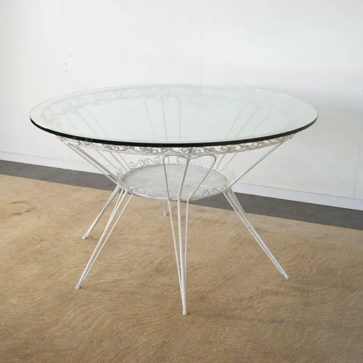 Pamono Round Garden Tea Table in Wrought Iron by Gio Ponti, 1950s Best