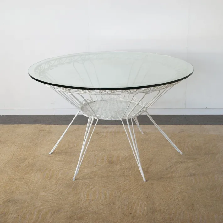 Pamono Round Garden Tea Table in Wrought Iron by Gio Ponti, 1950s Best