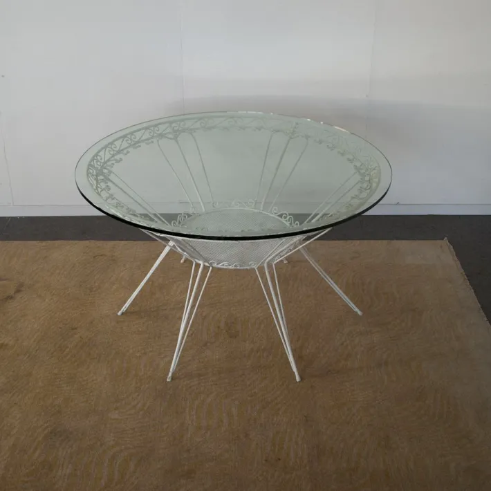 Pamono Round Garden Tea Table in Wrought Iron by Gio Ponti, 1950s Best