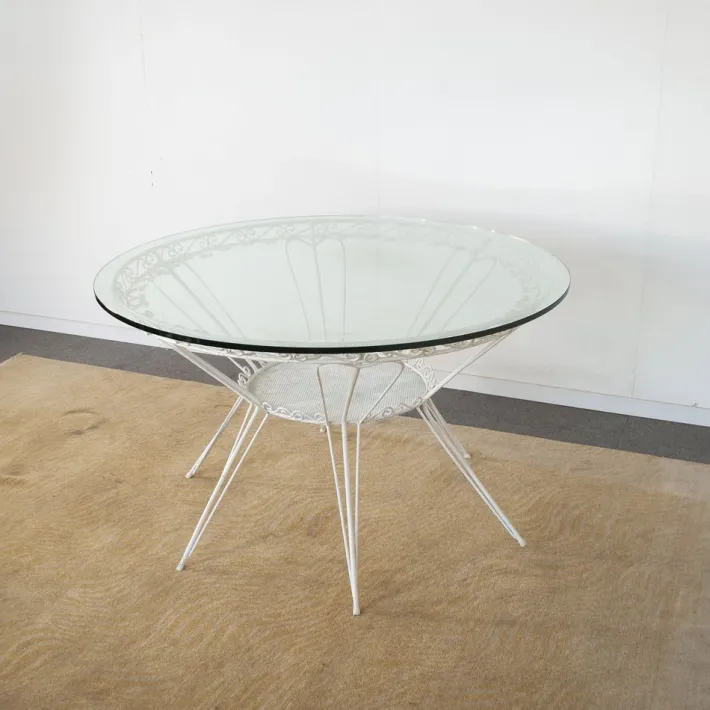 Pamono Round Garden Tea Table in Wrought Iron by Gio Ponti, 1950s Best