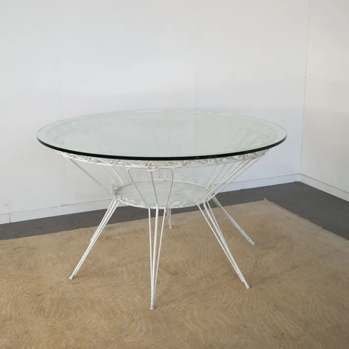 Pamono Round Garden Tea Table in Wrought Iron by Gio Ponti, 1950s Best
