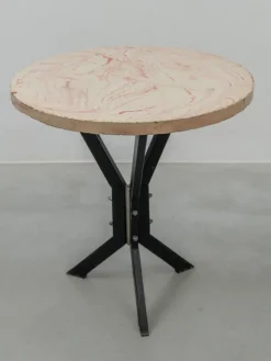 Pamono Round Outdoor Terrace Stone Top Table, France, 1930s Hot