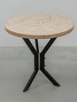 Pamono Round Outdoor Terrace Stone Top Table, France, 1930s Hot