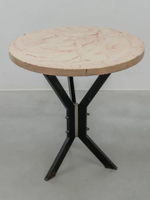 Pamono Round Outdoor Terrace Stone Top Table, France, 1930s Hot