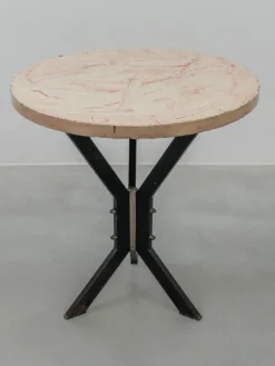 Pamono Round Outdoor Terrace Stone Top Table, France, 1930s Hot