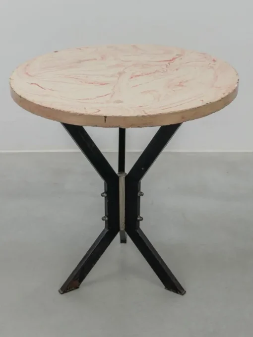 Pamono Round Outdoor Terrace Stone Top Table, France, 1930s Hot