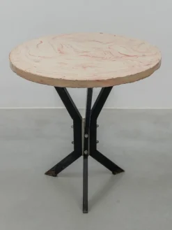 Pamono Round Outdoor Terrace Stone Top Table, France, 1930s Hot
