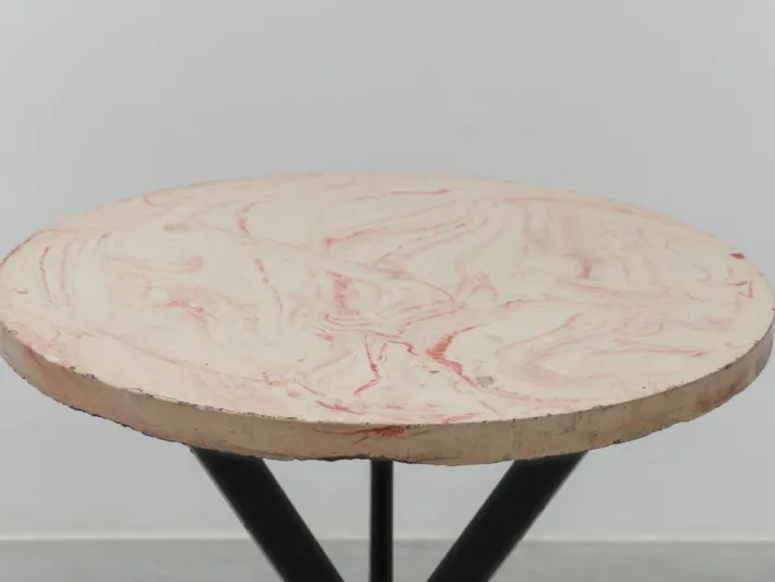 Pamono Round Outdoor Terrace Stone Top Table, France, 1930s Hot