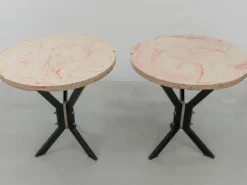 Pamono Round Outdoor Terrace Stone Top Table, France, 1930s Hot